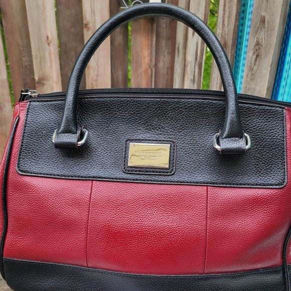 Tignanello Black and Red Leather Bag - Picture 1 of 6